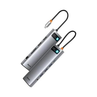 Imagem de Adaptador USB-C 9 em 1 - HDMI, VGA, USB 3.0, RJ45, Leitor de Cartão SD