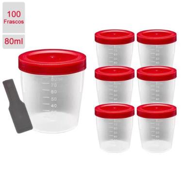 Imagem de 100 Frasco Coletor Universal Pote Urina 80 Ml Estéril - DELUMA COMERCI