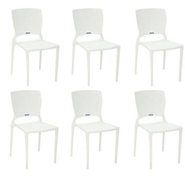 Imagem de Kit 6 Cadeiras Safira Branca Tramontina 92048/010