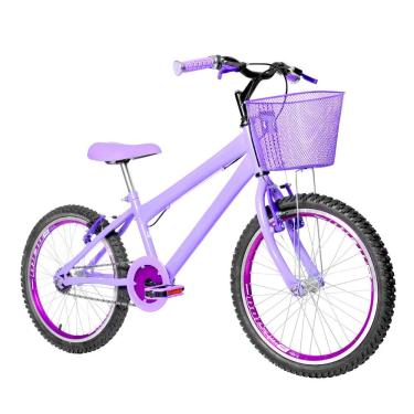 Imagem de Bicicleta Infantil Feminina Aro 20 Aero + Kit Proteção Cor Lilás E Violeta