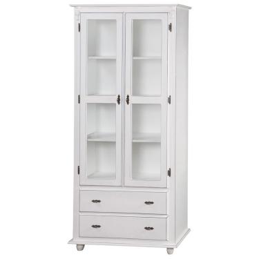 Imagem de Cristaleira Antique Com 2 Portas de Vidro e 2 Gavetas 304 Cera Clara