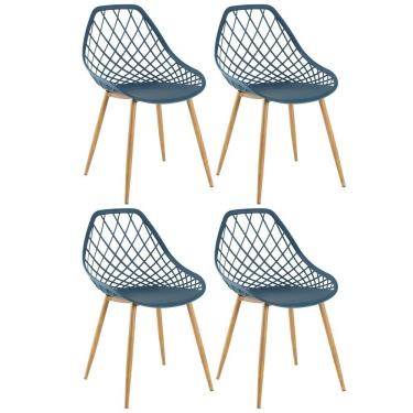 Imagem de Kit 4 Cadeiras Clarice Cleo Azul Petróleo