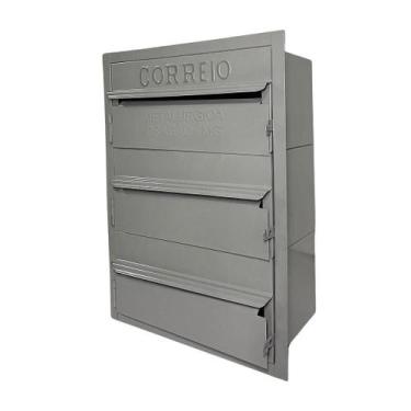 Imagem de Caixa de Correios 3 Módulos Hóteis Condomínios Tamanho 15x25x36cm Aço 