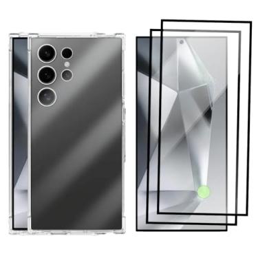 Imagem de Kit Capa Capinha Case + 2 Películas de Vidro 3d Para Samsung Galaxy S24 Ultra