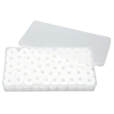 Imagem de Máquina de costura de plástico Bobbins Edge brilhante 100 peças portáteis com caixa de armazenamento para alfaiataria e criação de peso leve durável