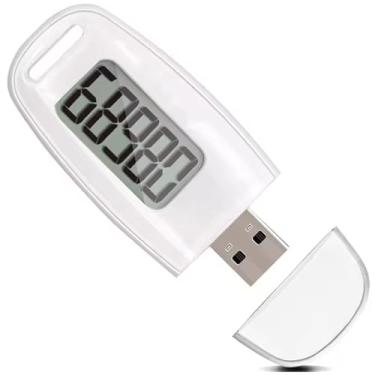 Imagem de Pedômetro LCD portátil e preciso para caminhar com clipe recarregável por USB, pedômetro de bolso para homens, mulheres, crianças e adultos, para caminhadas e quilômetros
