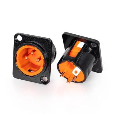 Imagem de Conector XLR Macho Painel Black Profissional Laranja - CIRILO CABOS