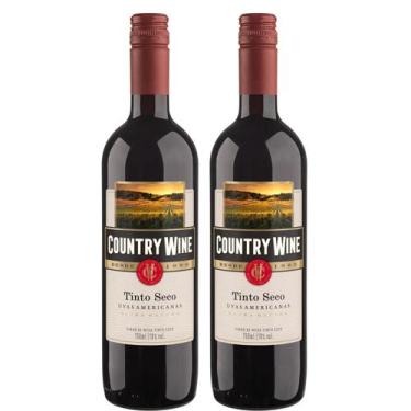 Imagem de Kit 2 Vinho Country Wine Tinto Seco 750ml Vinicula Aurora