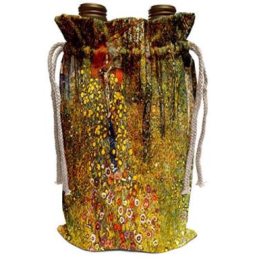 Imagem de 3dRose Saco de vinho, 34,3 cm x 21,5 cm, Gustav Klimt - Jardim Cottage com crucifixo