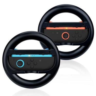 Imagem de Mcbazel Steering Wheels Compatible with Nintendo Switch 2 (2025), Racing Wheels Ergonomic Steering Controller for Switch 2 JoyCon, 2 Pack, Black (NOT for Switch 1)