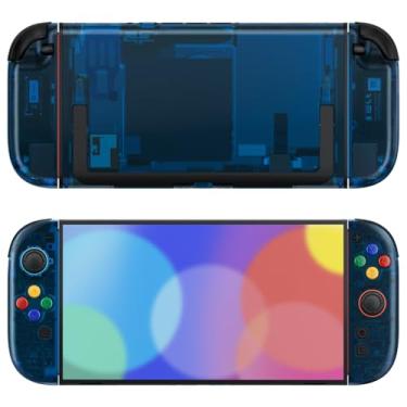 Imagem de eXtremeRate DIY Replacement Shell Buttons for Nintendo Switch 2, Custom Console Rear Back Plate + Faceplate with Decorative Strips ABXY Direction Keys for Joycon 2 - Essence Version - Clear Blue