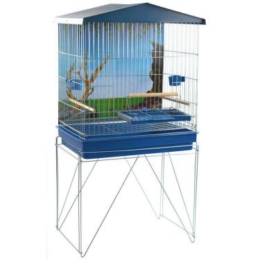 Imagem de Viveiro Para Pássaros Dobrável Médio Duplex Azul