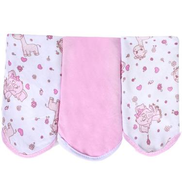Imagem de Kit Toalhinha De Boca Malha Para Bebê Rosa