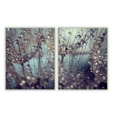 Imagem de Kit Com 2 Quadros Decorativos Florais Com Moldura Para Sala Quarto Escritório 82x1022 Floral 005