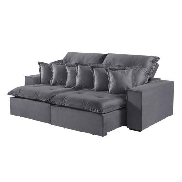 Imagem de Sofá 4 Lugares Retrátil E Reclinável M-144 Veludo Martins Grafite