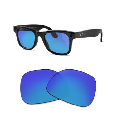 Imagem de Lentes polarizadas de substituição para Ray-Ban Meta Wayfarer RW4006 e Gen 2 RW4012 Regular (50-22), Azul polarizado