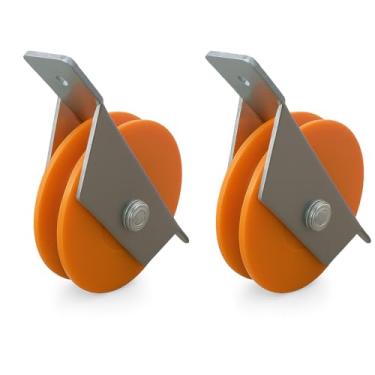 Imagem de Kit 2 Roldanas Nylon Silenciosa 2 Polegadas para Portão Tipo U para Canal 1/2 pol