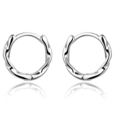 Imagem de LOMISS ARGOLINHA DETALHE TORCIDO BANHADO A OURO 18K BRINCO (Prata, PEQUENO)