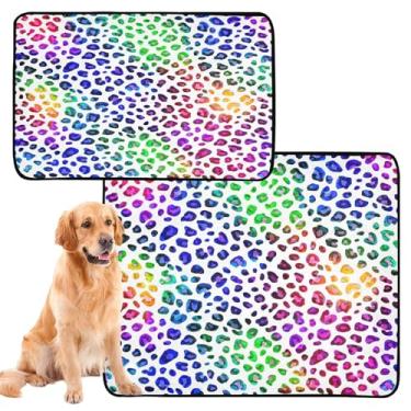 Imagem de CEBUGI Almofadas de xixi laváveis para cães, pacote com 2, almofadas impermeáveis para filhotes de cachorro, antiderrapante, à prova de vazamento, para cama de cercadinho, estampa colorida de animais