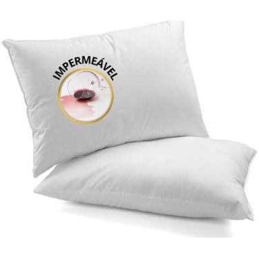 Imagem de kit 2 unidades protetor impermeavel de travesseiro ideal contra suor e