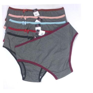 Imagem de Kit 10 Calcinha calçola plus size mescla 46 48 50 52 54 56 com eslásti