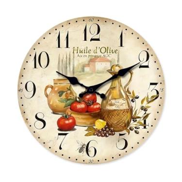 Imagem de Relógio de parede de madeira retrô escolar sala de estar quarto cozinha decoração de casa quartzo silencioso (sem baterias) escritório (grande)