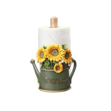 Imagem de Suporte de rolo de papel de cozinha vintage suporte de rolo de cozinha bancada suporte de toalha de papel de cozinha para organização de cozinha e banheiro suporte de rolo de cozinha (verde)