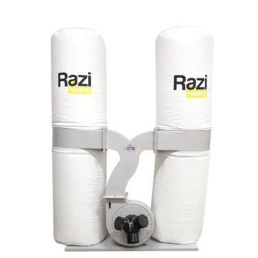 Imagem de Coletor de Pó Razi 3CV Industrial 307L, 3 Entradas 100mm, 40m³/min com Rodízios e 2 Reservatórios