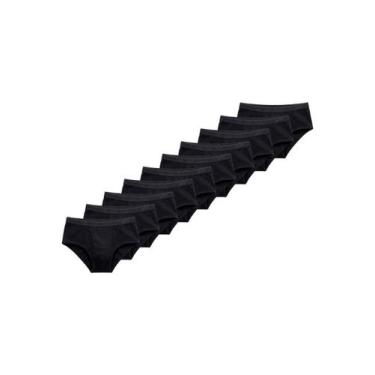 Imagem de Kit com 10 Cuecas Slip Lupo com Abertura 546-003, Preto, M