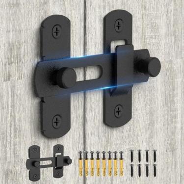 Imagem de Fechaduras de porta de celeiro YogePote em aço inoxidável preto fosco