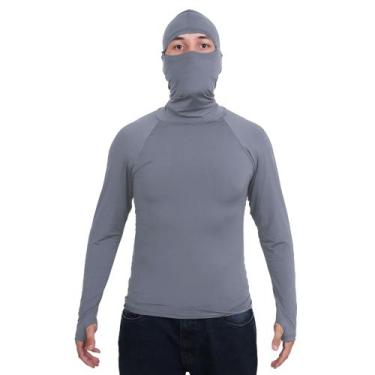 Imagem de Camiseta Proteção Solar Uv Camisa Segunda Pele Touca Ninja Balaclava T