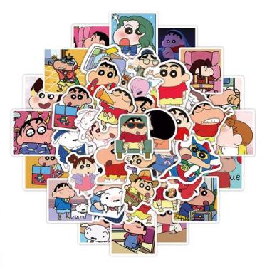 Imagem de Adesivos Shin Chans Anime Cartoon 50 unidades com lápis de cor para br