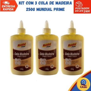 Imagem de Cola de Madeira 250gr Mundial Prime - Kit com 3 unidades