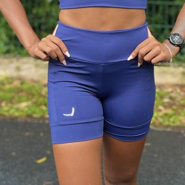 Imagem de Short Feminino C/ Bolso Para Corrida, Caminhada Academia Feminino Running Oceano-Feminino