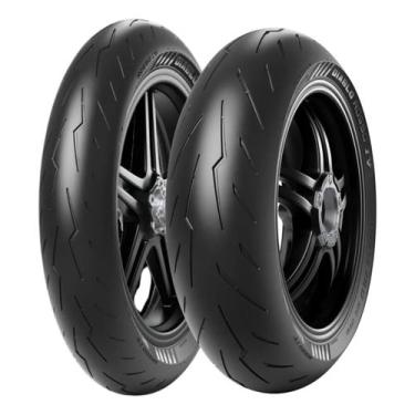 Imagem de Par Pneu 120 70 17 205 55 17 Diablo Rosso 4 Pirelli Moto