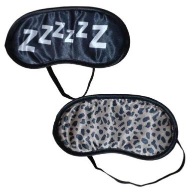 Imagem de 2 Máscara De Dormir Tapa Olhos Anti Claridade ZZZ Malhado