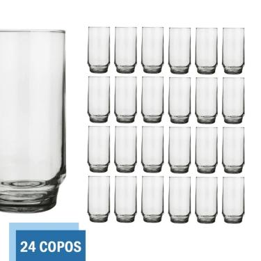 Imagem de Copo Vidro 410ml Lights Suco Agua Cristal Luxo Nadir - 24 Un