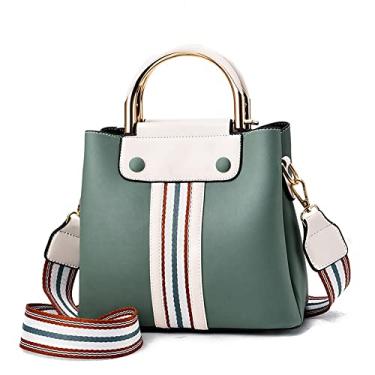 Imagem de Bolsa transversal de alça superior para mulheres bolsa de couro média bolsa de ombro moda bolsa feminina bolsa de ombro, Verde