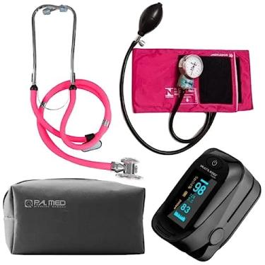Imagem de Kit Fisioterapia Completo Com Medidor De Pressão Estetoscópio Rappaport PAMED E Oxímetro (ROSA)