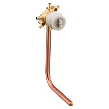Imagem de Moen U140X-PF M-CORE Série 3, válvula de mistura pré-fabricada com 4 portas para banheira e chuveiro com conexões PEX de anel de crimpagem ou inacabado