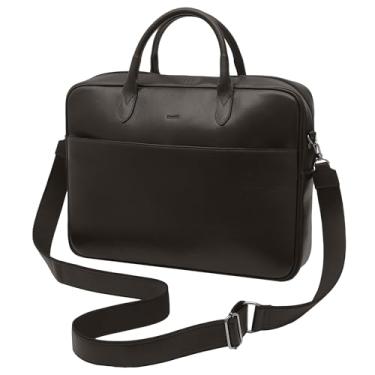 Imagem de Couro50 Cajá Bolsa Pasta Transversal Executiva Masculina Couro Bovino Legítimo p/Notebook 15,6 polegadas. (Café)