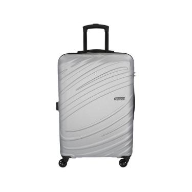 Imagem de Mala Média Abs American Tourister Tesa By Samsonite Cadeado Integrado Rodas 360 Prata M