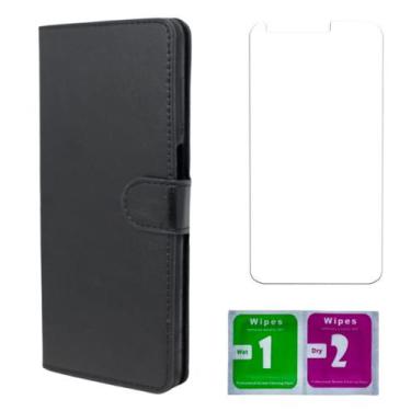Imagem de Capinha Capa Carteira + Pelicula Vidro Para LG K10 Pro - Mustangshop, 