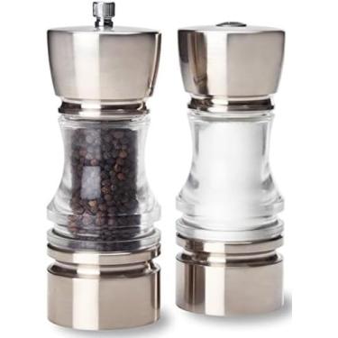 Imagem de Olde Thompson Conjunto de moedor de pimenta e saleiro ajustável com coroa de 16,5 cm