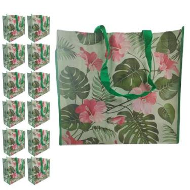 Imagem de Bolsa Ecobag Sacola Ecologica Resistente Kit 15 Unidades Alça Compras 