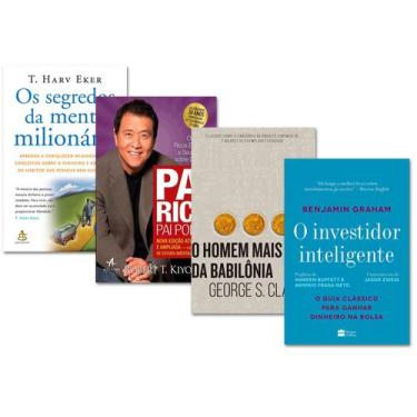 Imagem de Kit Investidor Inteligente + Segredos Da Mente Milionária + Pai Rico P