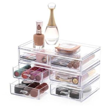 Imagem de Caixa Organizadora Maquiagem Bijuteria Gaveta Kit 3 Unidades - Paramou