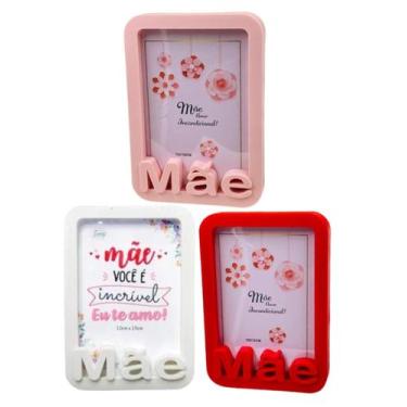 Imagem de Kit 4 Porta Retratos/quadro Mãe 10x15 Rosa/vermelho/branco - SUTT