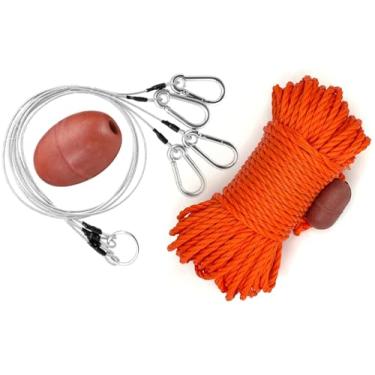 Imagem de AirFly Arnês de armadilha de caranguejo de 4 braços, ganchos de aço inoxidável 304 + corda de polipropileno torcida - Cabo profissional flutuante de 1/10.2 cm de poli 30 m - ideal para armadilhas de