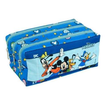 Imagem de Estojo Escolar 3 Divisórias Repartições Mickey Mouse Dac, Modelo